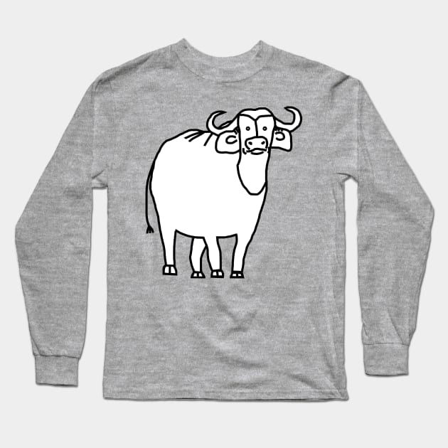 White Ox Minimal Animals Long Sleeve T-Shirt by ellenhenryart